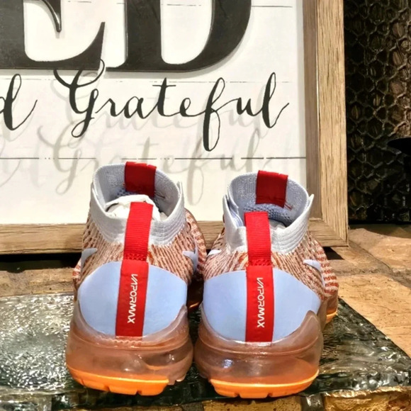 Nike Air VaporMax Flyknit 3 Blue Orange Wmns Sz 8 #AJ6910 400 New Condition - Picture 5 of 10